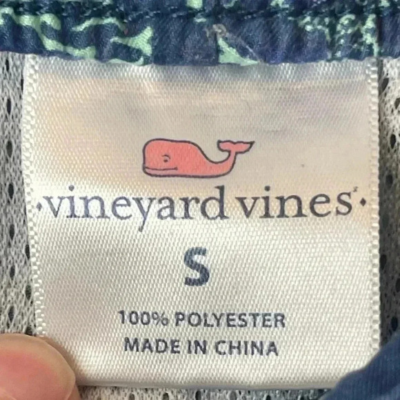 Vineyard Vinces Men's Tropical Tarpon Chappy Trunks Small Swim Blue Fish Sm S - Picture 2 of 11